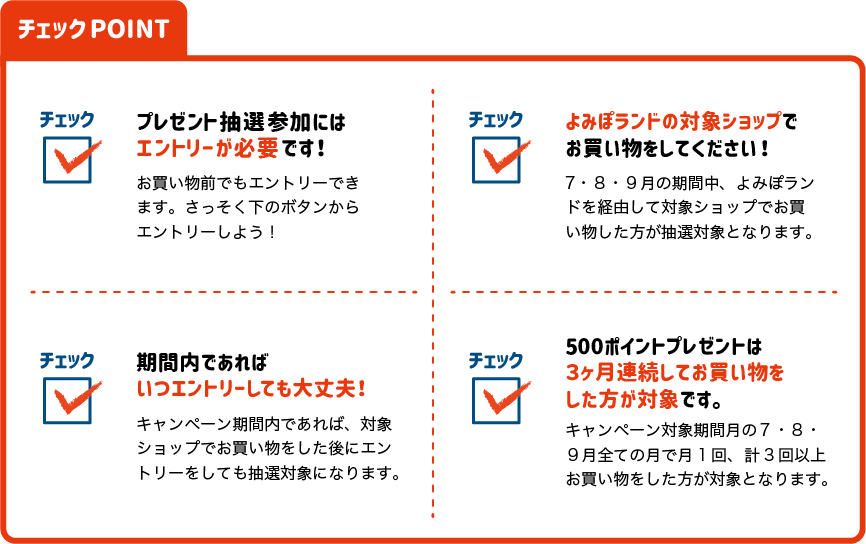 キャンペーン参加のチェックポイント